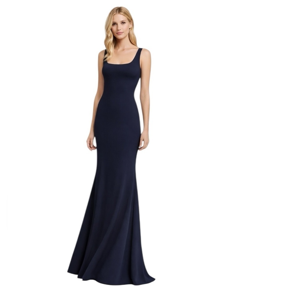 Katie May - Westward Navy Blue Scoop Neck Mermaid Gown Sz 10